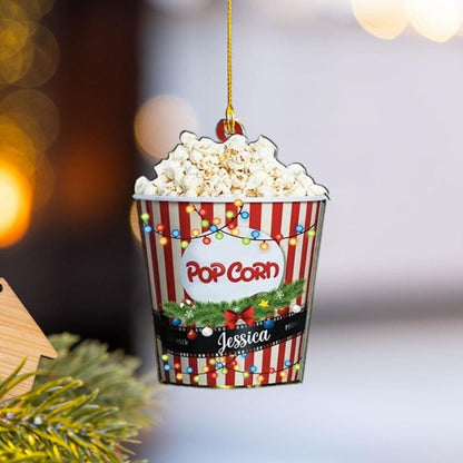 Custom Popcorn Christmas Ornament 2025: Cinema Lover Gift