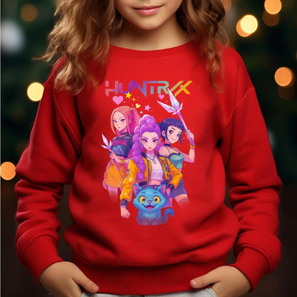 Kpop Demon Hunters Kids Shirt, Huntrix Girl T-Shirt, Kpop idol group Shirt, Mira, Rumi, Joey Shirt,Demon Hunter Merch, Gift