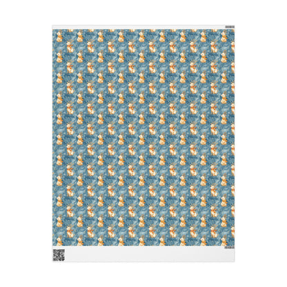 Premium Watercolor Wrapping Paper Christmas Deer | Holiday Gift Wrap Roll | Rustic Festive Winter Aesthetic #9