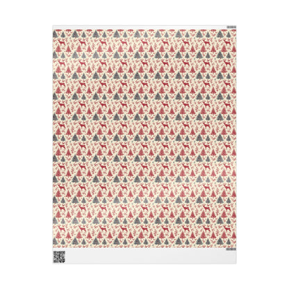 Premium Wrapping Paper Christmas Deer | Watercolor Holiday Gift Wrap | Cozy Rustic Festive Winter Roll #5