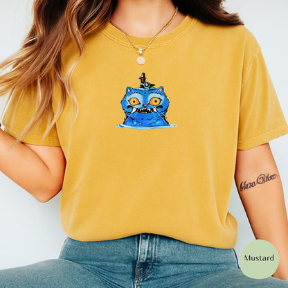 Demon Hunter Tiger Comfort Colors T-Shirt, K-pop Demon Shirt, Anime Cat Graphic Tee, Hunter Merch Shirt, Anime Lover Gift