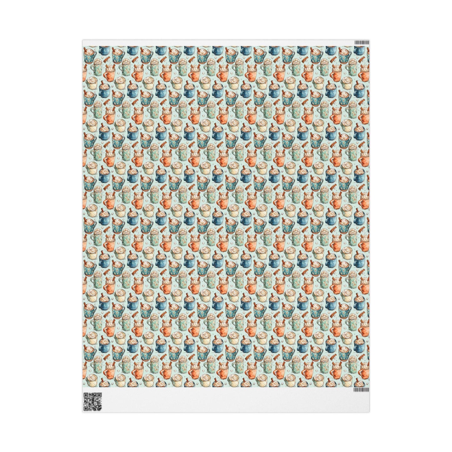 Barista Gift Wrap Premium Coffee Lover | Watercolor Wrapping Paper | Rustic Cozy Holiday Roll #11