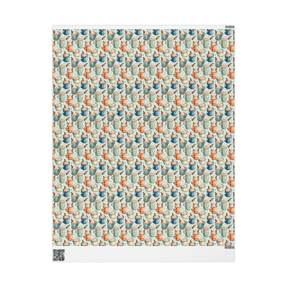 Barista Gift Wrap Premium Coffee Lover | Watercolor Wrapping Paper | Rustic Cozy Holiday Roll #11