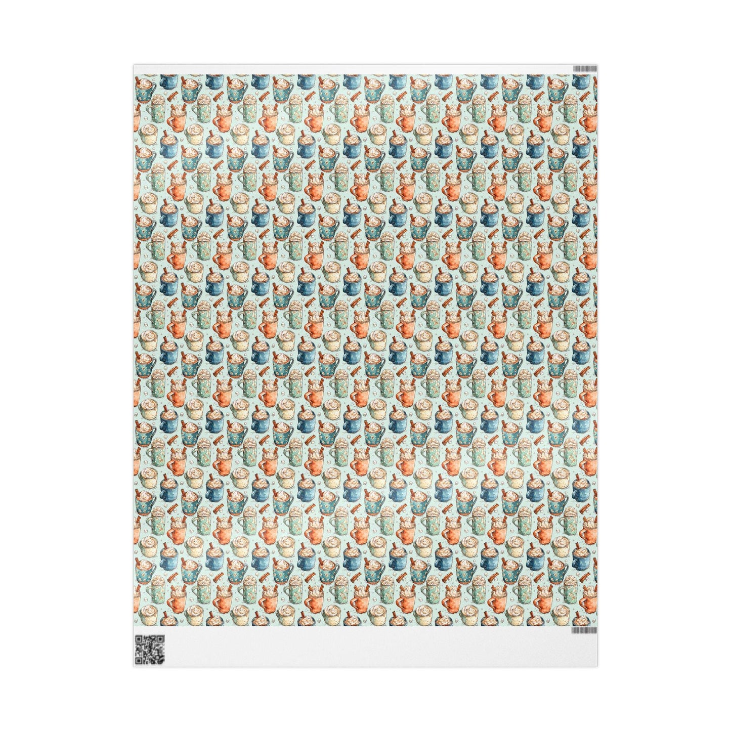 Barista Gift Wrap Premium Coffee Lover | Watercolor Wrapping Paper | Rustic Cozy Holiday Roll #11