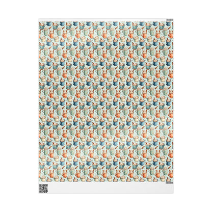 Barista Gift Wrap Premium Coffee Lover | Watercolor Wrapping Paper | Rustic Cozy Holiday Roll #11