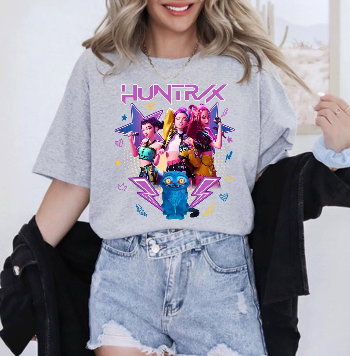 Huntrix T Shirt, Demon Hunters Shirt, Huntrix Girls T Shirt, Mira Rumi Joey Shirt, Demon Hunter Kids Shirt, Gift For Kpop Fan, Kpop Movie