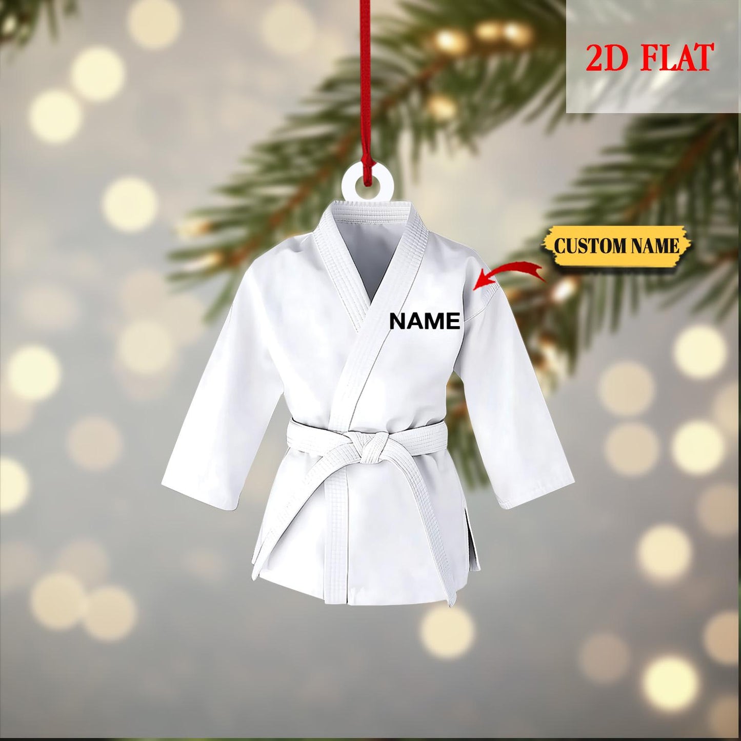 Personalized Karate 2D Flat Acrylic Ornament, Taekwondo Ornament, Martial Arts Gift, Sports Ornament, Karate Taekwondo Coach Xmas Gift