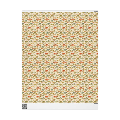 Fishing Wrapping Paper Outdoor Hobby Gift Wrap with Vintage Fish and Rods Print for Nature and Lake Lovers