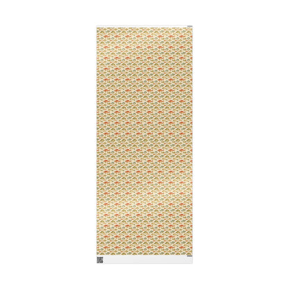 Fishing Wrapping Paper Outdoor Hobby Gift Wrap with Vintage Fish and Rods Print for Nature and Lake Lovers