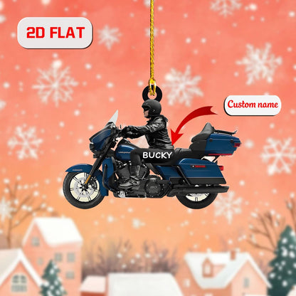 Personalized Motorcycle Ornament - Custom Name Biker Christmas Decoration, Motorbike Rider Gift, Holiday Keepsake for Motorcycle Lovers