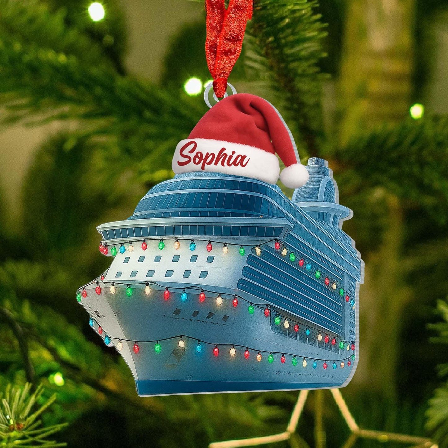 Cruise Flat 2D Ornament, Cruise Ship Ornament, Personalized Vacation Keepsake Ornament,Cruise Lover Gift Cruise Christmas Gift Family Cruise