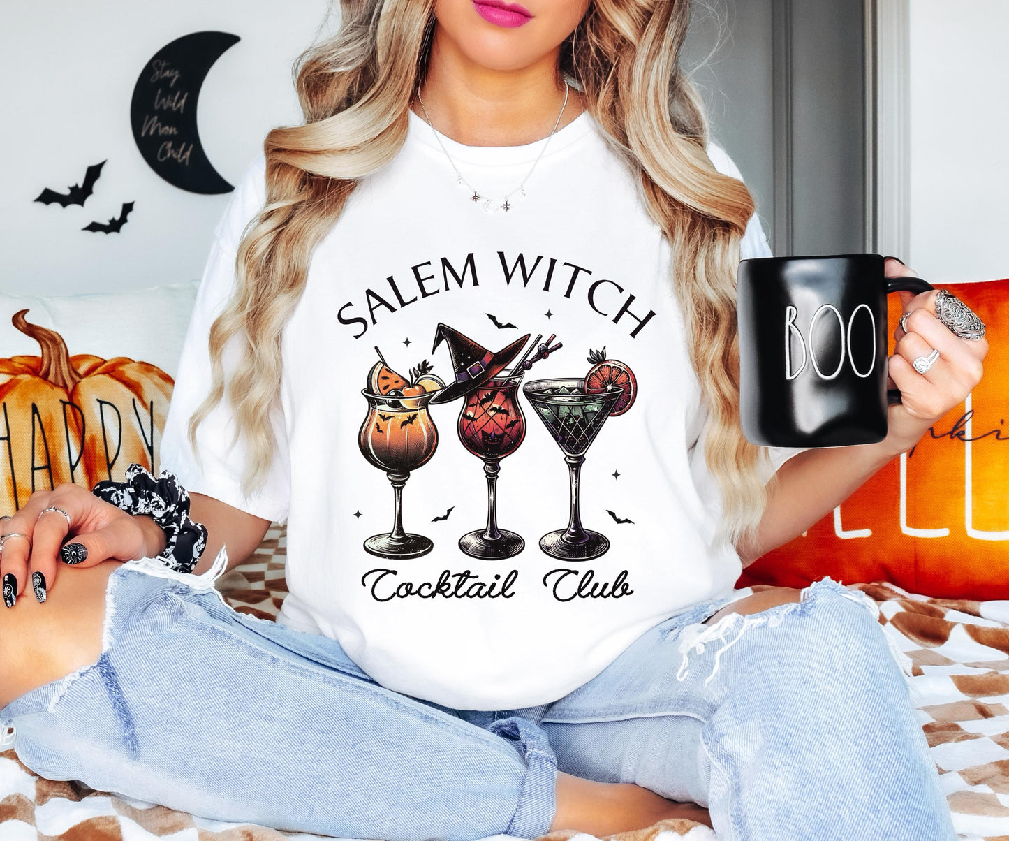 Salem Witch Cocktail Club Shirt, Halloween Salem Witch Tee, Halloween Cocktail Club Sweatshirt, Trick Or Treat Tee, Witch Party Drinks Tee