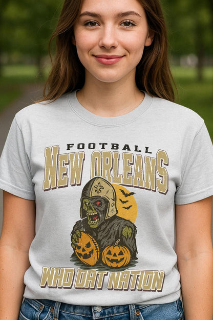 Vintage Style New Orleans Spooky Sweatshirt | Who Dat Nation Halloween Football Shirt | Spooky Crow Pumpkin Shirt | Fall Sports Fan Gift
