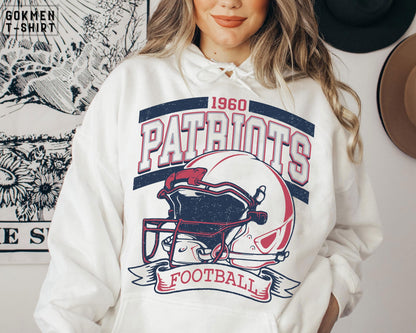 Vintage New England Football Fan Tshirt, New England Sweatshirt, New England Hoodie, Game day Football, Vintage Patriots Gift for Fans