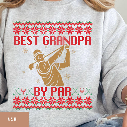 Best Grandpa by Par Golf Gifts for Men Gift for Golfer Dad Golf Ugly Sweater Secret Santa Gift Ideas Ugly Sweater Party Golf Lover Gift