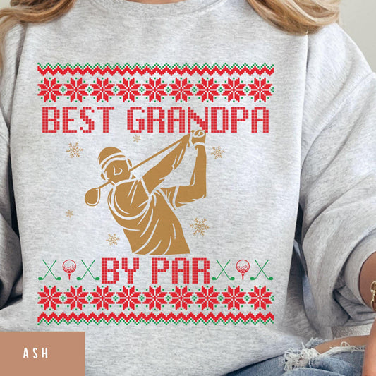 Best Grandpa by Par Golf Gifts for Men Gift for Golfer Dad Golf Ugly Sweater Secret Santa Gift Ideas Ugly Sweater Party Golf Lover Gift
