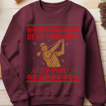 Best Grandpa by Par Golf Gifts for Men Gift for Golfer Dad Golf Ugly Sweater Secret Santa Gift Ideas Ugly Sweater Party Golf Lover Gift