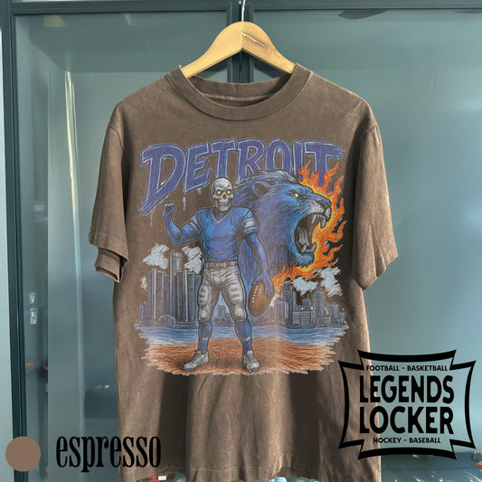 Retro Detroit Football T-Shirt, Vintage Detroit Lions Streetwear Graphic Tee, Gift for Detroit Football Fan