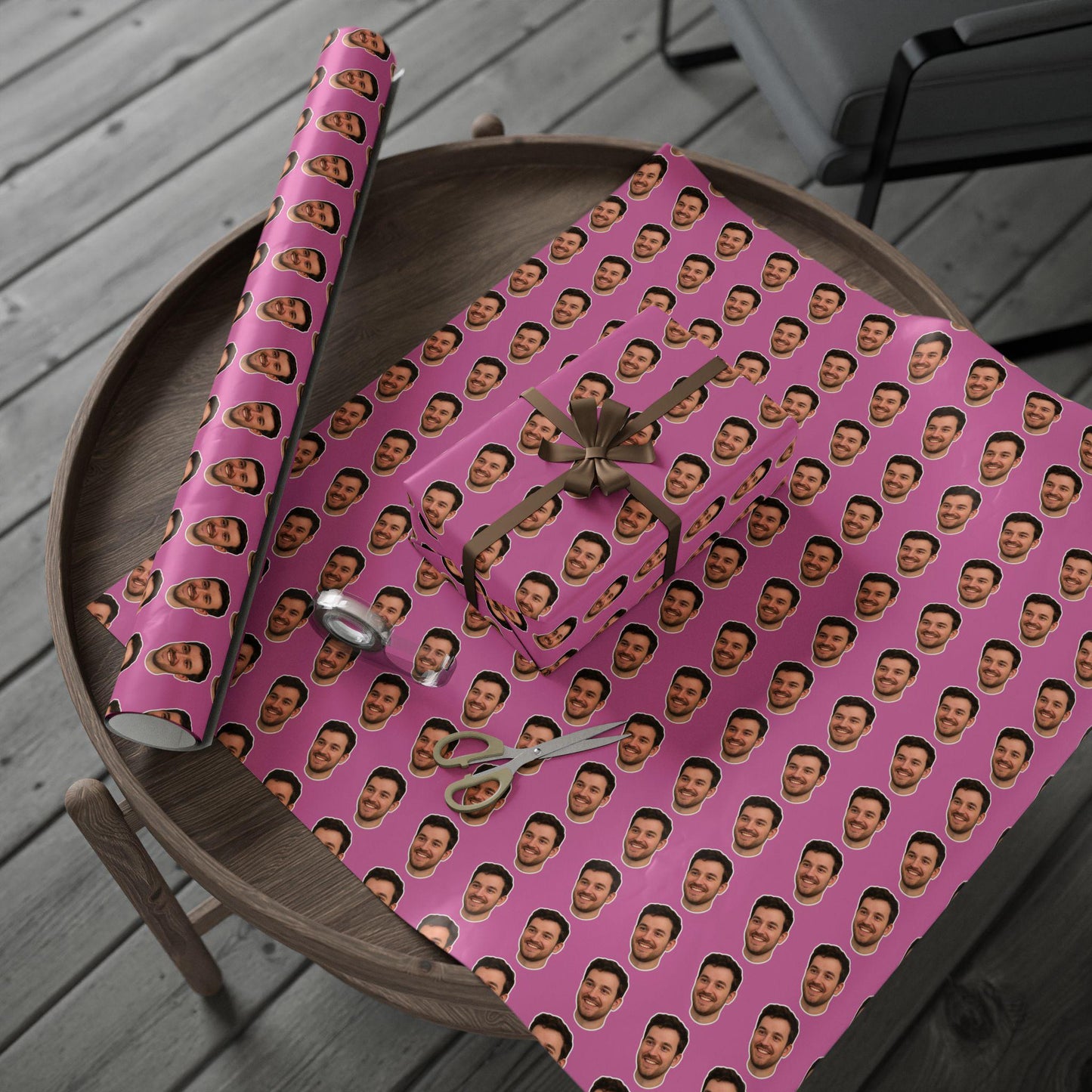 Personalized Wrapping Paper, Funny Gift for Boyfriend, Custom Face Print Gift Wrapping Paper, Unique Birthday Wrap, Gift for Girlfriend