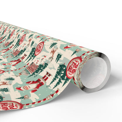North Pole Wrapping Paper, Christmas Paper Gift Wrap Sheets from Santa, North Pole Newspaper - Holiday Gift Wrap, Xmas Decor