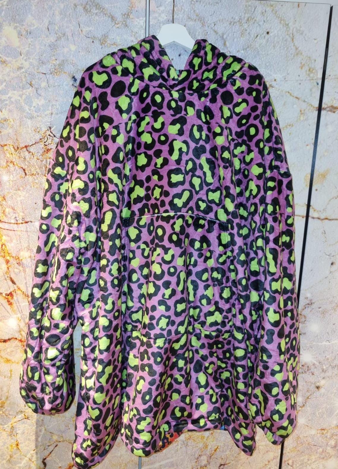 Rainbow Reversible Snug Hoodie LGBTQ Pride Flag Print Pullover Hooded Blanket with Sleeves Vivid Colours All Over Print Hoodie