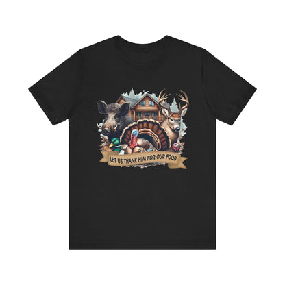 Thankful Hunting Graphic Tee: Unisex Thanksgiving Shirt
