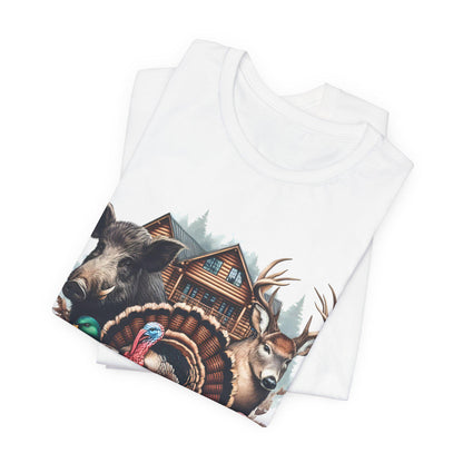 Thankful Hunting Graphic Tee: Unisex Thanksgiving Shirt