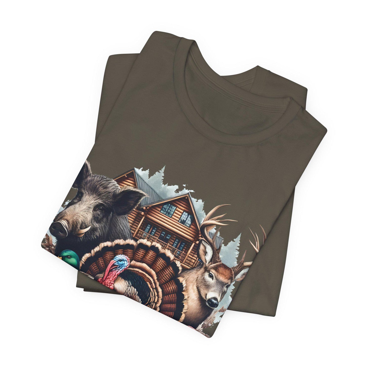 Thankful Hunting Graphic Tee: Unisex Thanksgiving Shirt