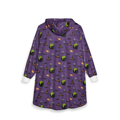 Witches Brew Hooded Blanket: Halloween Magic Cauldron Fleece Throw