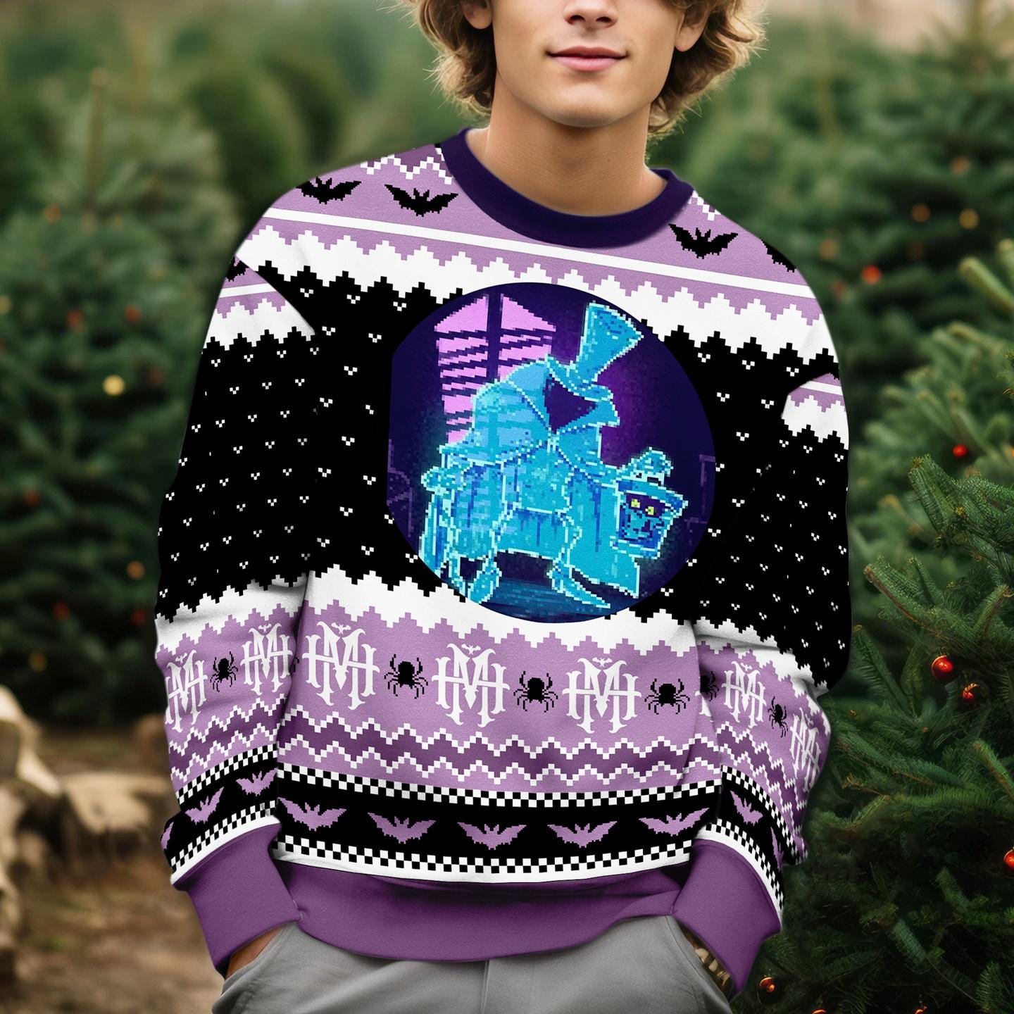 The Hatbox Ghost Ugly Christmas Sweater, Haunted Mansion Christmas Ugly Sweatshirt, Welcome Foolish Mortals, Christmas Family Matching Shirt