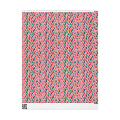 Christmas Wrapping Paper, Preppy Christmas Trees on Pink Wrapping Paper, Christmas Wrap Paper, Pink Christmas Gift Wrap