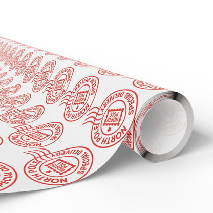 North Pole Christmas Wrapping Papers Holiday Santa  Gift Wrap Sheets, Xmas Paper Holiday, Party