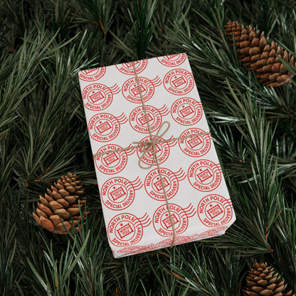 North Pole Christmas Wrapping Papers Holiday Santa  Gift Wrap Sheets, Xmas Paper Holiday, Party