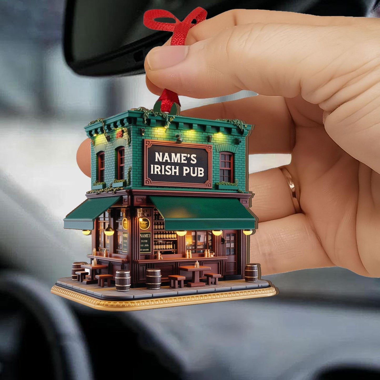 Personalized Irish Pub Ornament, Irish 2D Flat Ornament 2025, Ireland Gifts Shamrock, Irish Christmas Keepsake, Pub Decor Gift For Pub Lover