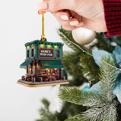 Personalized Irish Pub Ornament, Irish 2D Flat Ornament 2025, Ireland Gifts Shamrock, Irish Christmas Keepsake, Pub Decor Gift For Pub Lover