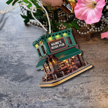 Personalized Irish Pub Ornament, Irish 2D Flat Ornament 2025, Ireland Gifts Shamrock, Irish Christmas Keepsake, Pub Decor Gift For Pub Lover