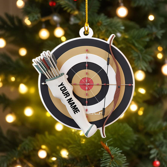 Personalized Archery Christmas Ornament, Custom Bow and Arrow Decor, Unique Gift for Archers and Hunters, Holiday Present for Sports Lovers