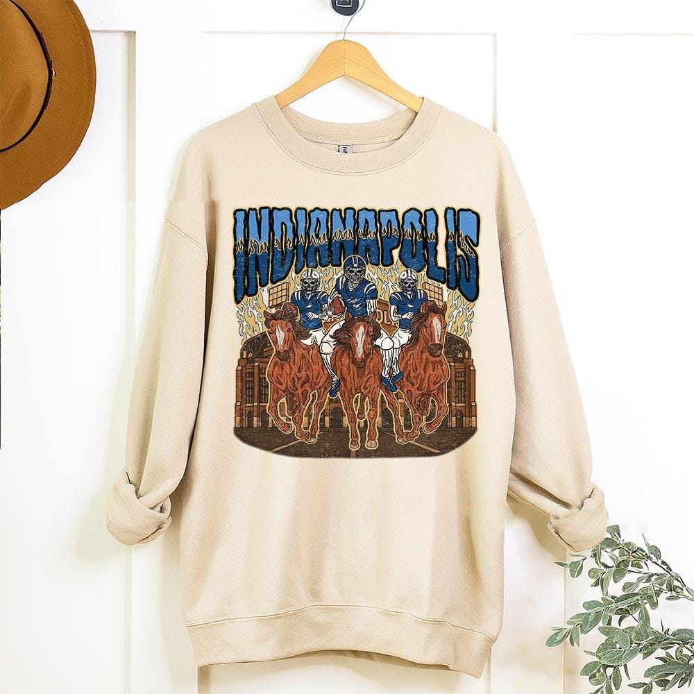 Indianapolis Football Skull Vintage Shirt, Gift For Fan Football Game Day Unisex Shirt