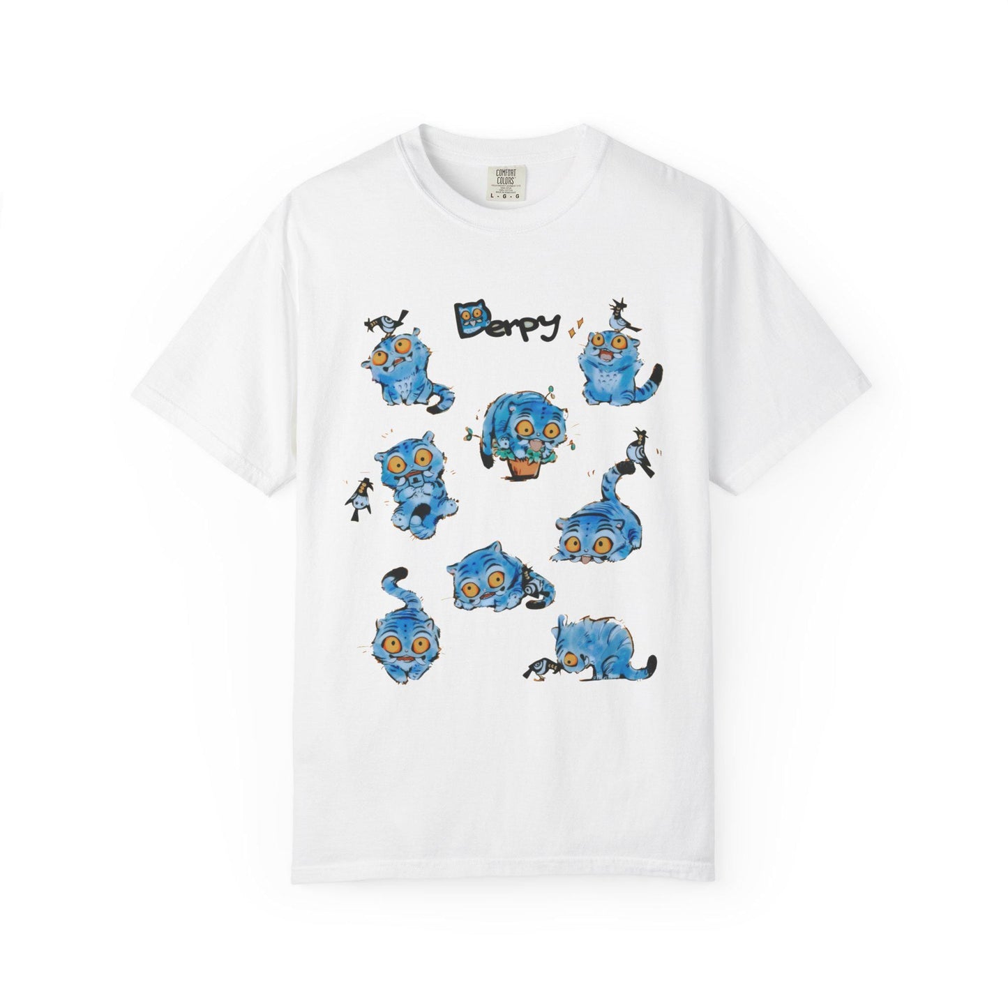 Blue Tiger Graphic Tee: Comfort Colors Funny Animal Shirt