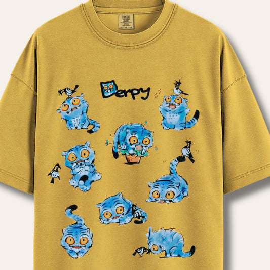 Blue Tiger Graphic Tee: Comfort Colors Funny Animal Shirt