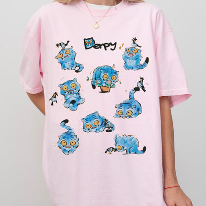 Blue Tiger Graphic Tee: Comfort Colors Funny Animal Shirt