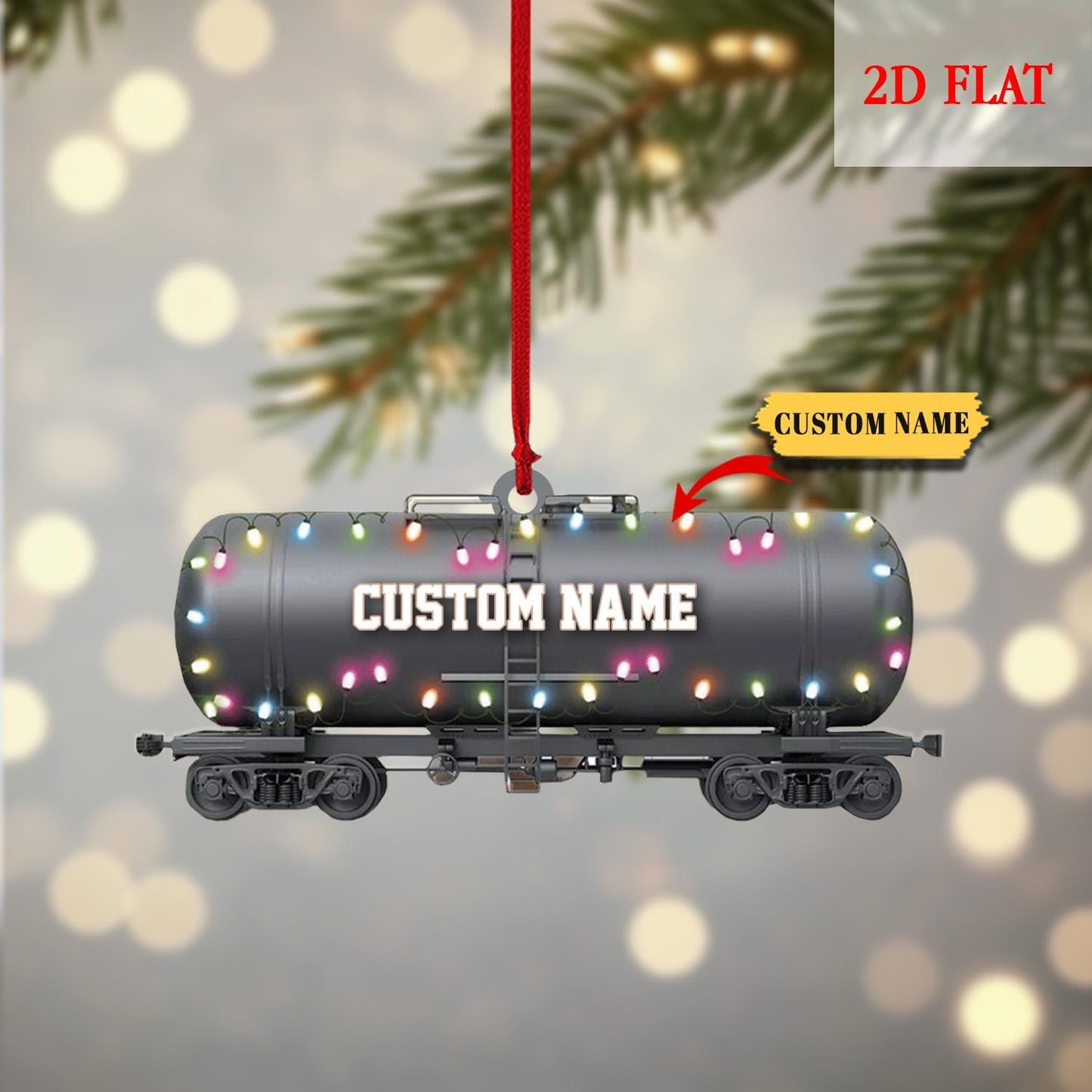 Personalized Oil Railway Cistern Ornament, Oil Railway Cistern Christmas Gift, Railroader Car Ornament, Locomotive Christmas Ornament