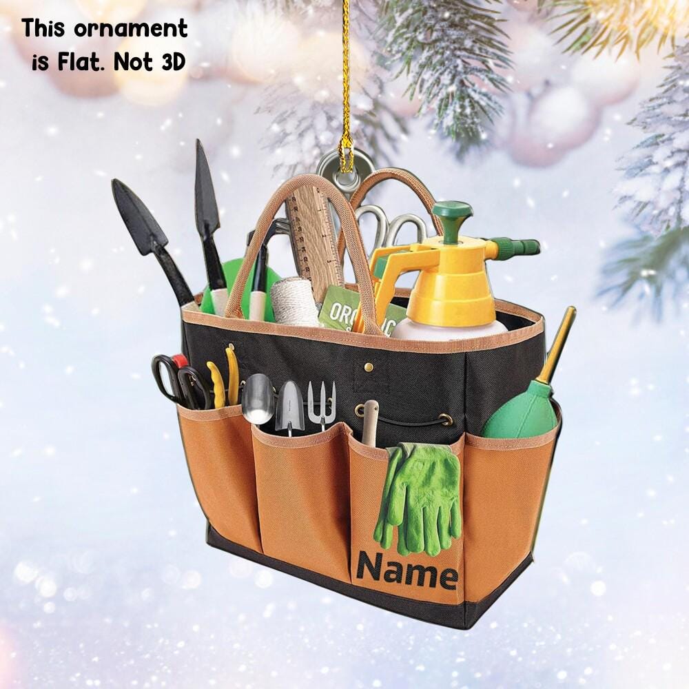Custom Garden Tool Christmas Ornament, Flat 2D Ornament, Christmas Tree Hanging Decor, Gardening Lover Gift