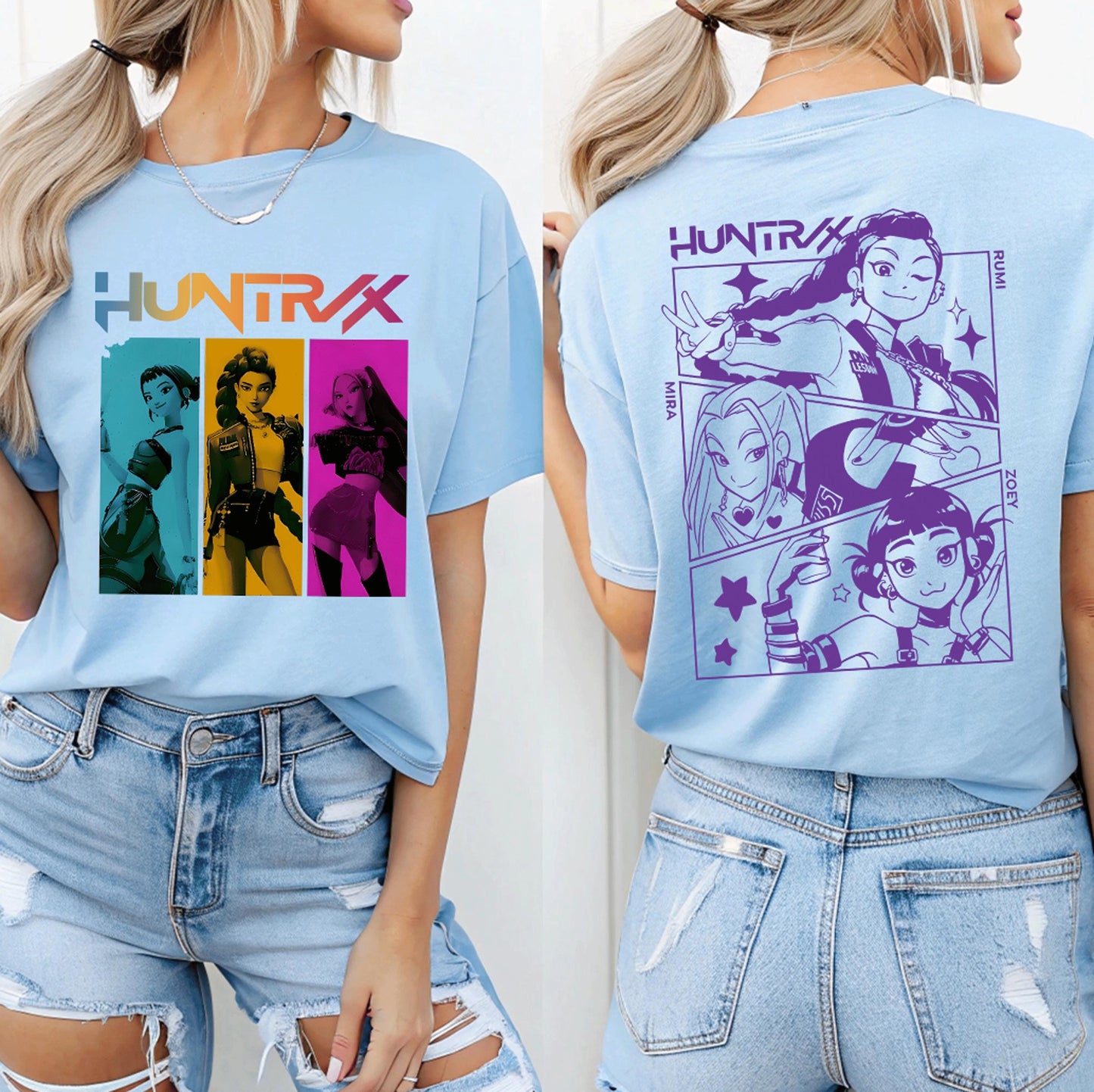 Huntrix T Shirt, Demon Hunters Shirt, Huntrix Girls T Shirt, Mira Rumi Joey Shirt, Demon Hunter Kids Shirt, Gift For Kpop Fan, Kpop Movie