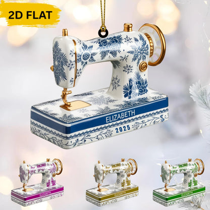 Personalized Sewing Machine Xmas Ornament, Seamstress Gift, Gift For Sewing Lovers, Sewing Christmas Keepsake, Quilter Gift, Tailor Gift