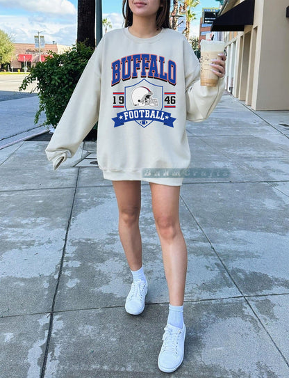 Buffalo Potato Football Sweatshirt, Retro Sports Fan Shirt, Trendy Game Day Gift Tee, Buffalo Mascot Sweatshirt, Buffalo Football Fan Shirt