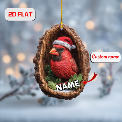 Custom Cardinal Ornament, Personalized Red Bird Acrylic Christmas Decoration, Unique Memorial Gift & Holiday Keepsake for Nature