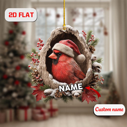 Custom Cardinal Ornament, Personalized Red Bird Acrylic Christmas Decoration, Unique Memorial Gift & Holiday Keepsake for Nature