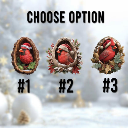 Custom Cardinal Ornament, Personalized Red Bird Acrylic Christmas Decoration, Unique Memorial Gift & Holiday Keepsake for Nature