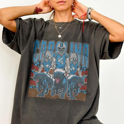 Carolina Football Skull Vintage Shirt, Gift For Fan Football Game Day Unisex Shirt